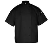 Chef Revival Knife and Steel Jacket Short-Sleeve - Black - Poly-Cotton - S - Small