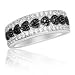 0.02 Cts Black Diamond Ring in Silver with Black Rhodium
