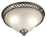  : Kenroy Home 91467DS Lattice 2-Light Flush Mount, Desert Sand