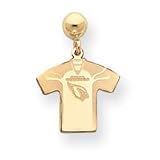 14K Arizona Cardinals Jersey Ball Post Earrings
