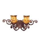 IMAGE OF Kalco 3992AC-1586 Wellington 2 Light Bath Vanity Light in Antique Copper with Tortoise glass