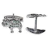 Mens Cuff Links Pair Sterling Silver Emerald Gemstone (cflng155)