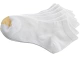 Gold Toe 6 Pk. Flat Quarter Socks WHITE 9.5 - 11