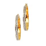 Gold Plated Sterling Silver 0.01 ct. Diamond Hinged Hoop Earrings