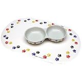 Pawprint Cat Dish - Double - 8.5 in.