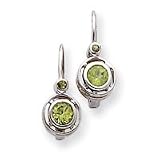 14k White Gold Peridot Wire Earrings