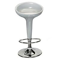 LumiSource Scooper Barstool, Silver
