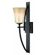 Hinkley 4700VK, Valley Torchiere Glass Wall Sconce Lighting, 1 Light, 100 Total Watts, Black