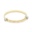 Diamond-Cut Heart Bangle with CZ Child's Adjustable 10K Gold 3.5mm GOLD BABY BRACELETS