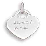 Sterling Silver Heart Pendant with “sweet pea” thumbnail