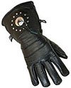 Men's Motorcycle Leather Gloves with Conchos & Lined GL2076