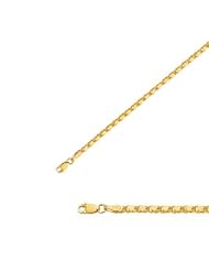 10" 14K Yellow Gold 2.9mm (1/9") Polished Diamond Cut Heart Chain w/ Lobster Clasp