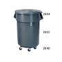 Rubbermaid-Gray Mobile Brute Container 44 Gallon (2641GY) Category: Material Transport Products