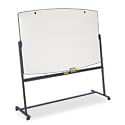 Mobile Reversible Easel with 2-Sided Total Erase Marker Board, 6'x4', Graphite QRT3641TE