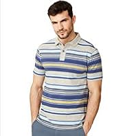 XXXL North Coast Pure Cotton Multi-Striped Polo Shirt