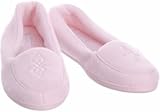 Dearfoams Velour Solid Embroidered Slipper
