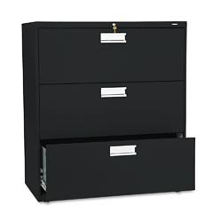 HON683LP - 3 Drawer Lateral File W/Lock, 36x19-1/4x40-7/8, Black