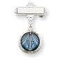 Sterling Silver Blue Enameled Miraculous Medal Pin