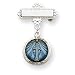 Sterling Silver Blue Enameled Miraculous Medal Pin