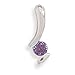 Sterling Silver 5mm Round Amethyst Curved Bail title=
