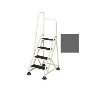 Step Ladder – 4 Steps with Left Handrail – Winter Gray