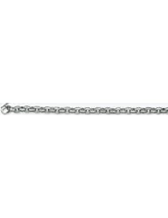 6mm 14k Fancy White Gold Link Bracelet 7"