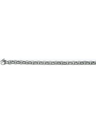6mm 14k Fancy White Gold Link Bracelet 8"