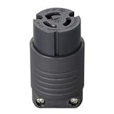 明工社 接地2P 15A引掛コネクターボデー 15A 125V (黒) (L5-15R 準拠)