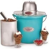 Nostalgia Electrics ICMP-400BLUE 4-Quart Plastic Bucket Ice Cream Maker, Blue