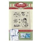 Inkadinkado Clear Peg Stamp Set-Sketchbook Christmas, Includes Peg Block