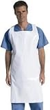 Medline Protective Poly Disposable Aprons - Medium Weight, Pullover, 28 x 46, White - Qty of 500