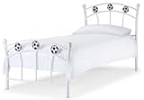 Football Single Metal Bed in White