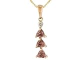 10KT ROSE GOLD .75CTW PINK ZIRCON AND DIAMOND ACCENT PENDANT WITH CHAIN