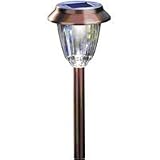 Moonrays 91743 Hudson Style Solar Light, Metal Path Light, LED is 2X-Brighter, Pearl Bronze, 6-Pack