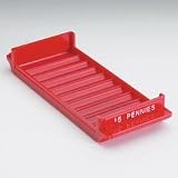 MMF Industries / Counting Tray For Pennies, 10-Roll Cap, 9-5/8x3-3/4x1-3/8, Red / MMF212080107