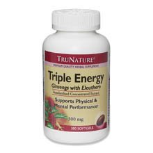 Trunature Triple Energy Ginseng with Eleuthero, 300 Softgels