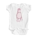 Girl’s White Organic Onesie with Apericots Monkey Design