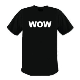 WOW Black Tshirt SIZE: ADULT EXLARGE