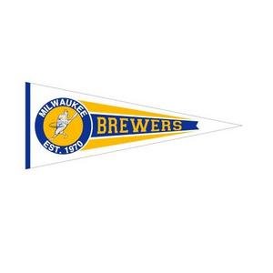 Buy Milwaukee Brewers Cooperstown Embroidered and Decorated Wool Blend Pennant by WINNING STREAK SPORTS