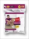 Hanes 188/10 CUSHION LO-CUT - WHT W/GRY HEEL & TOE