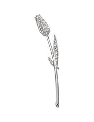 Diamond Brooch 14K White Gold 1 Ct Tw