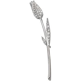 1 CT TW 14K White Gold Diamond Brooch by