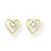 14k 3mm Aquamarine BirthStone Heart Earrings