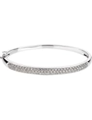 Diamond Bangle 7 Inch Bracelet 14K White 61233