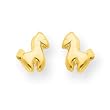 14k Yellow Gold Pony Horse Children's Post Earrings