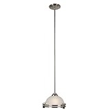 Yosemite Home Decor 98351-1SN Sequoia Mini Pendant with Frosted Alabaster Shade, 1-Light, Satin Nickel