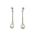 Nine Carat Gold Cubic Zirconia and Cultured Pearl Drop Earrings