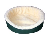 Medium Green/Imitation Lambswool Dog Bed King Pet Bed-Ortho Comfort. Size: 27x21x7. Proudly Made in the USA