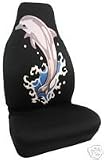 Dolphin Dolphins Bucket Seat Covers (Pair) Black