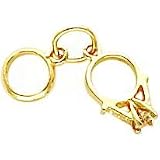 14K Gold Wedding Rings w CZ Charm